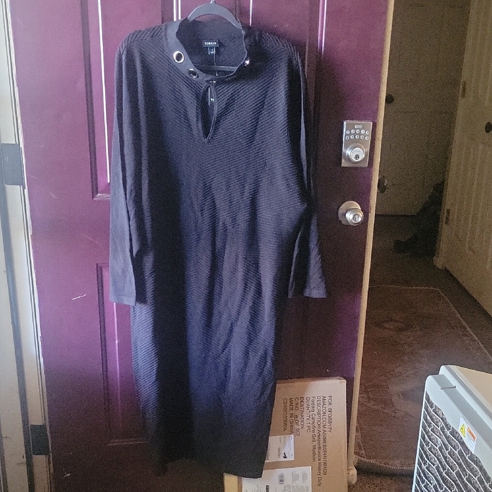 Torrid Black Long Sleeve Mock Neck Dress